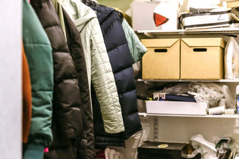 cluttered apartment closet