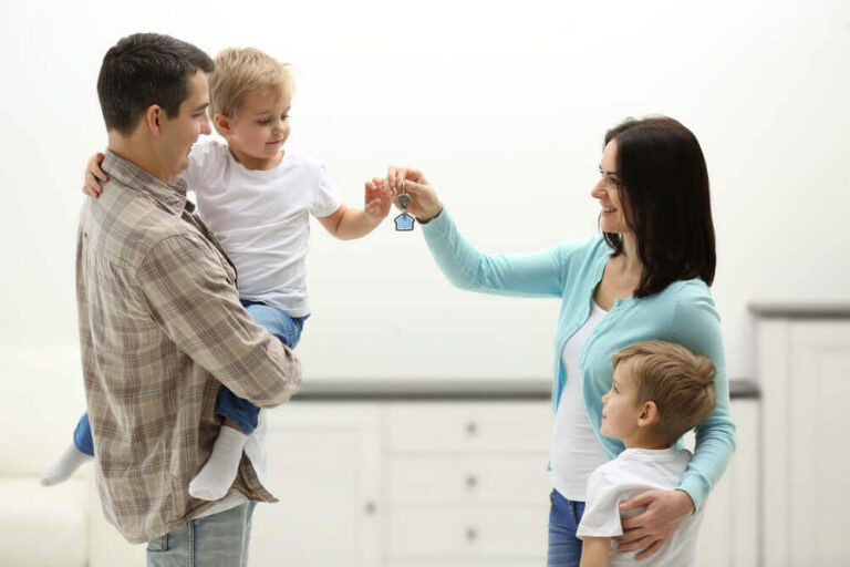 Family renting a home